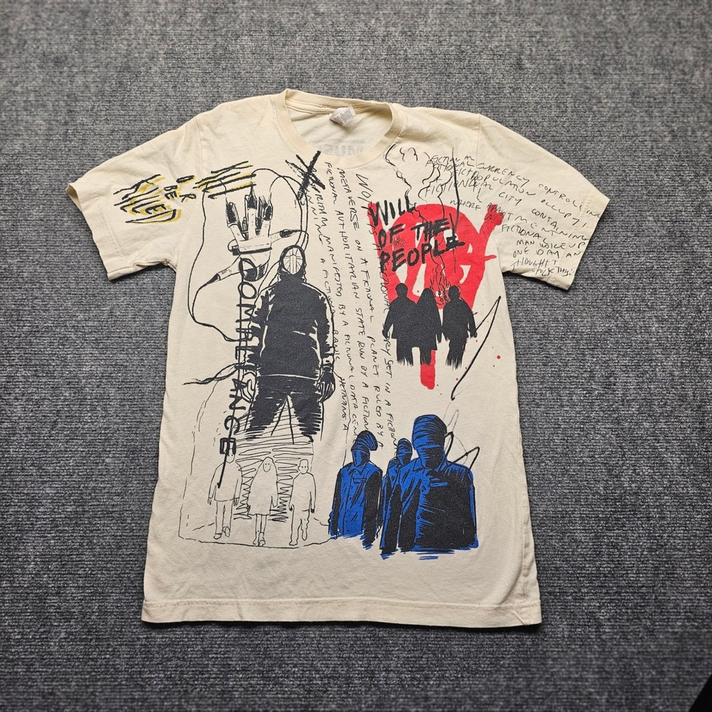 Muse Will of the People Tour Graphic T-Shirt Cream Beige Small Bella Canvas